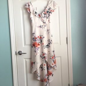 Floral High-Low Wrap dress
